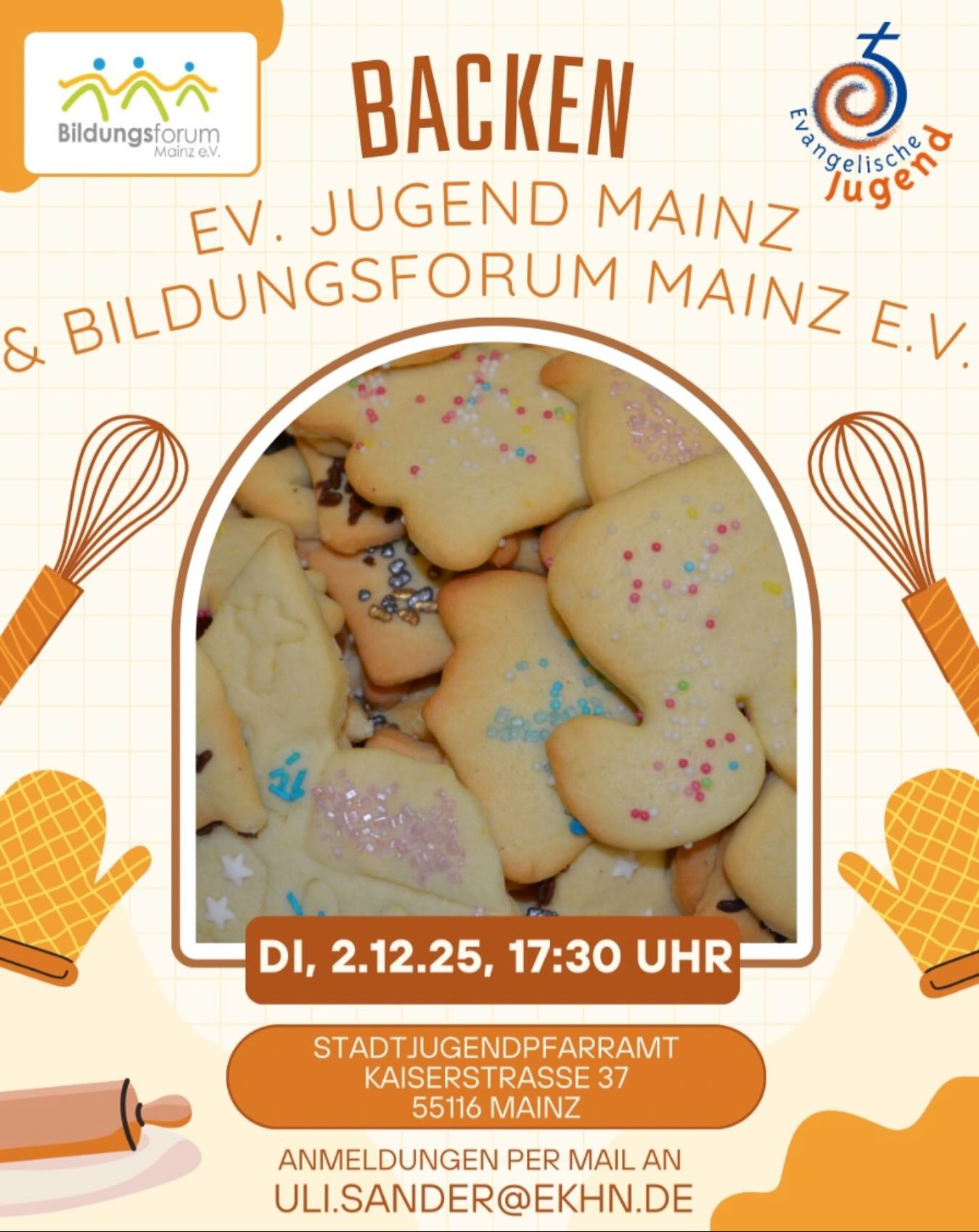 Am 2.12. ist es wieder an der Zeit für unser gemeinsames Backen mit dem @bildungsforumainz! Wir freuen uns schon sehr, meldet euch gerne an! 🥰👩‍🍳🎄